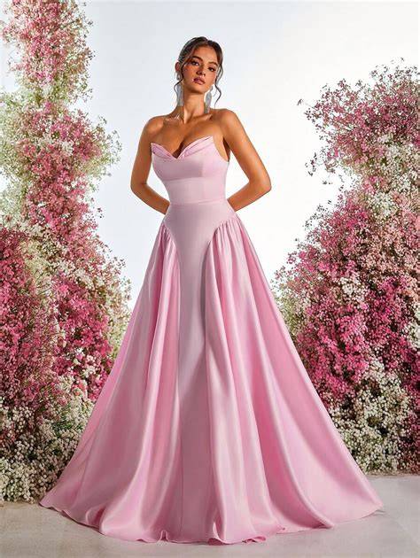 Faire-part mariage robe élégante rose blanc