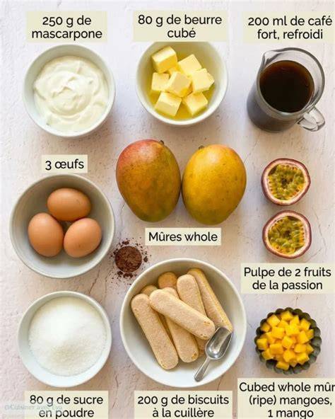 Ingrédients pour l’insert mangue passion