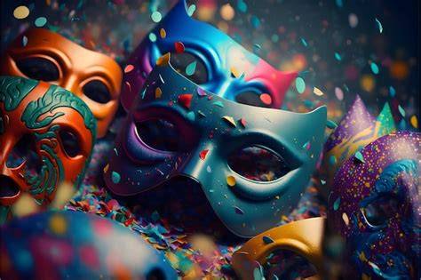 Confettis et masques colorés Carnaval