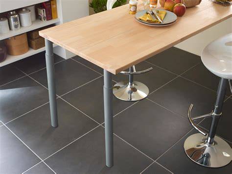 fabrication table plan de travail pieds acier