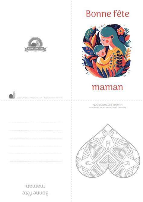 Carte bonne fête fille colorée