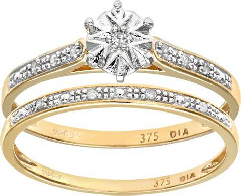 Ensemble bague fiançailles alliance diamant