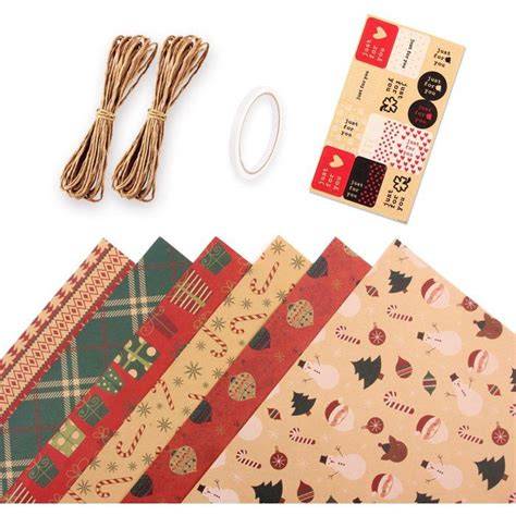 Emballage cadeau Noël ruban papier kraft