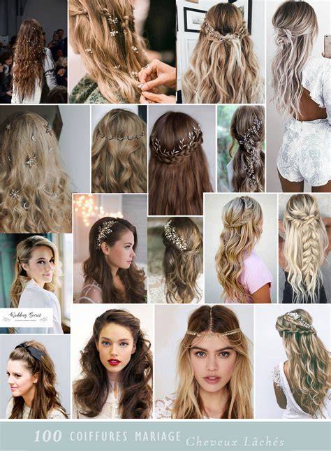 Coiffure mariée cheveux détachés ondulations