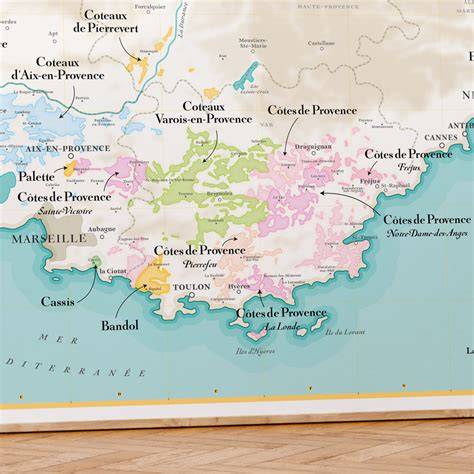 carte du vignoble provençal et vignoble rousset