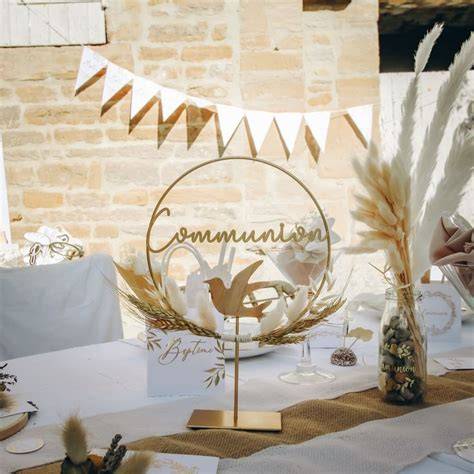 table communion cages dragées décoration