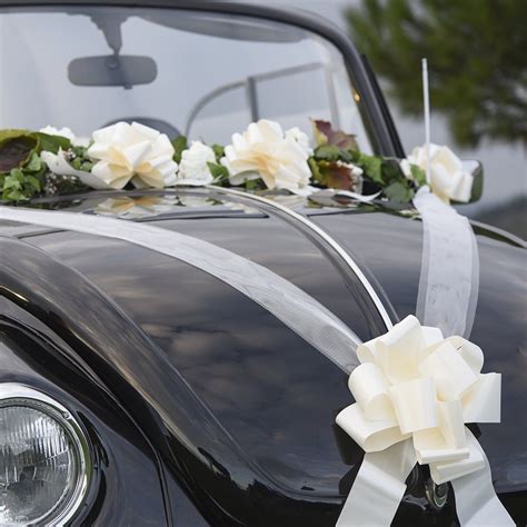 Kit ivoire et blanc pour voiture mariage
