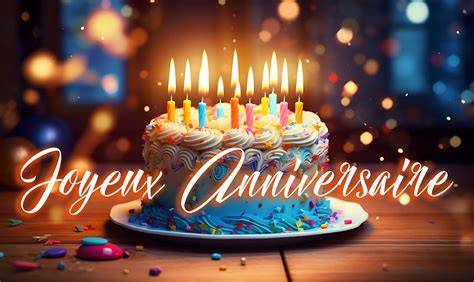Carte anniversaire animée avec gâteau