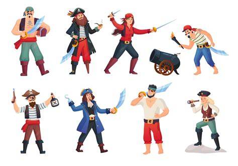 illustration costumes pirates variés