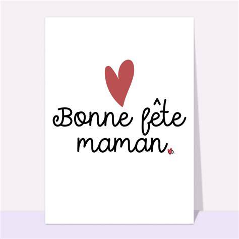 Carte cœur bonne fête maman