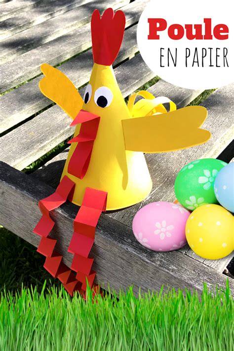 poule de Pâques en papier conique