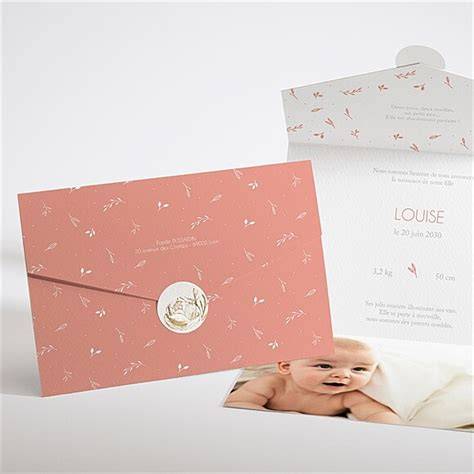 Enveloppe et timbre faire-part naissance
