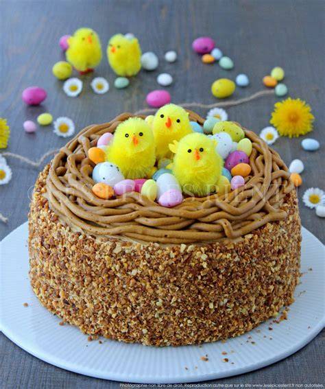 Décoration de gâteau nid de Pâques