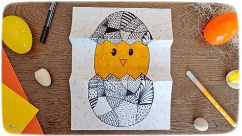 Carte œuf surprise avec poussin