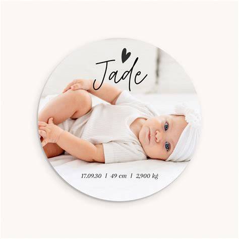 Faire-part naissance rond personnalisé