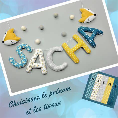 Guirlande prénom en tissu chambre bébé