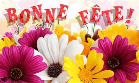 Carte de bonne fête avec fleurs colorées