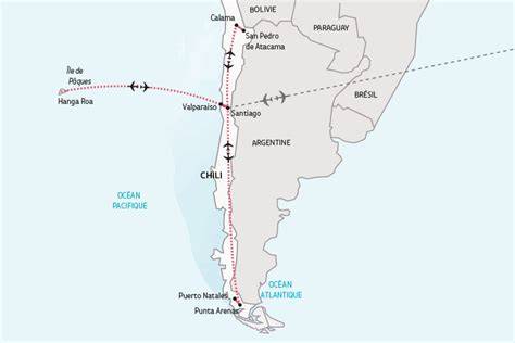 Carte du Chili et île de Pâques