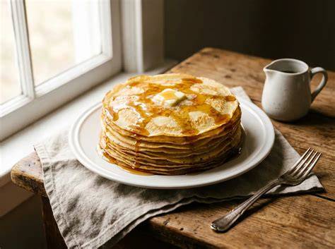 Crêpes dorées empilées pour Chandeleur