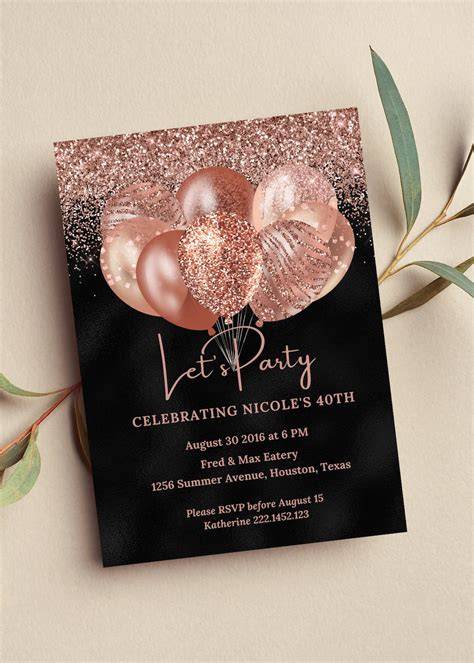 invitations magnet rose gold noir ambiance