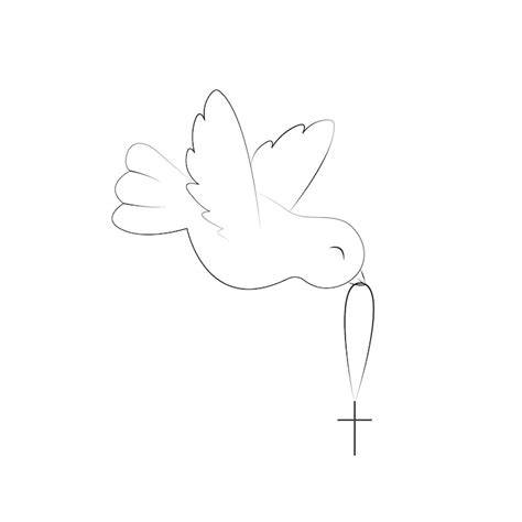 Image baptême fille croix ange colombe