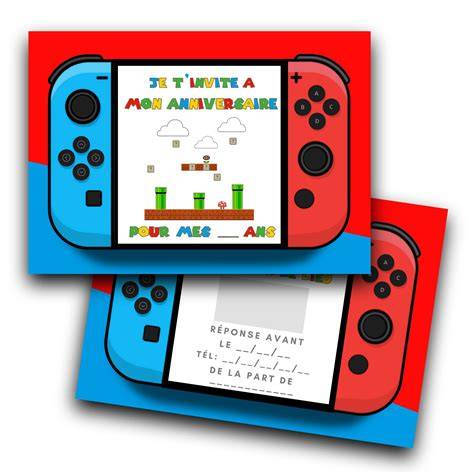 modèles invitations anniversaire jeux vidéo