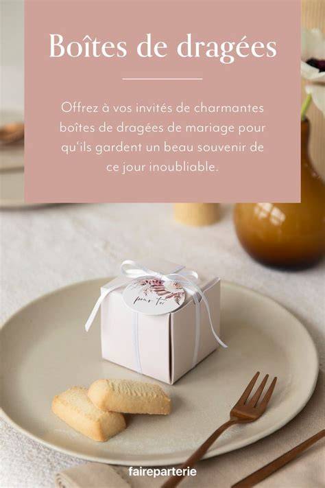 illustration conceptuelle des boîtes dragées beige sable