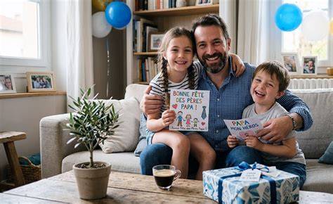 Enfants fabriquant un cadeau DIY pour papa