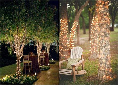 Guirlande lumineuse décorative dans un jardin