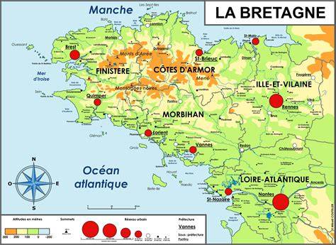 Carte historique des origines bretonnes et de Brest