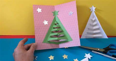 Carte pop-up sapin de Noël en papier