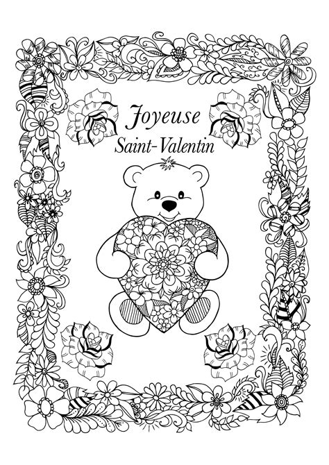 Carte Saint-Valentin à colorier humoristique