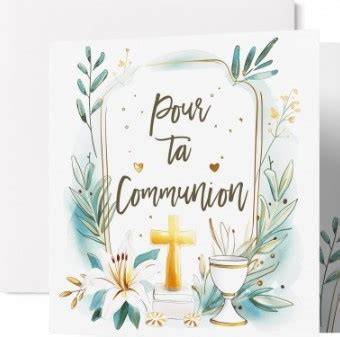 Carte de communion scrapbooking fleurs et croix
