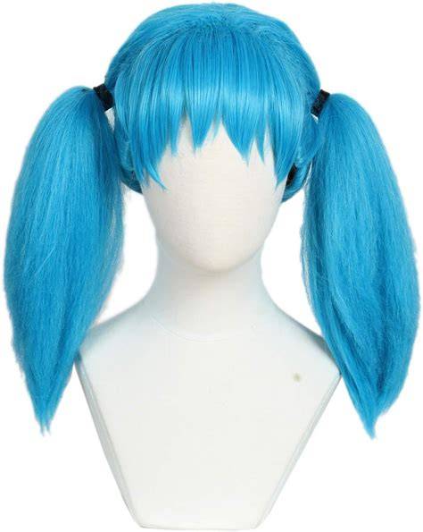 Perruque bleue queue-de-cheval Bulma
