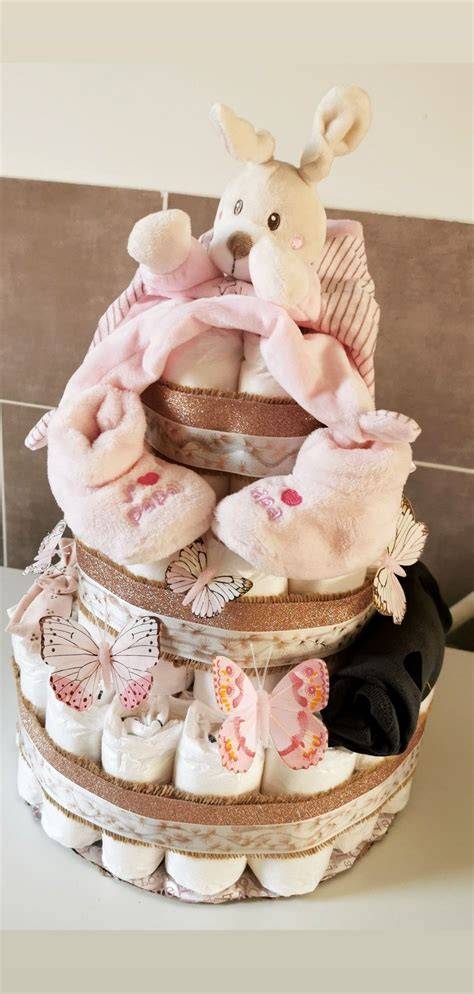 Matériel pour gâteau de couches baptême fille