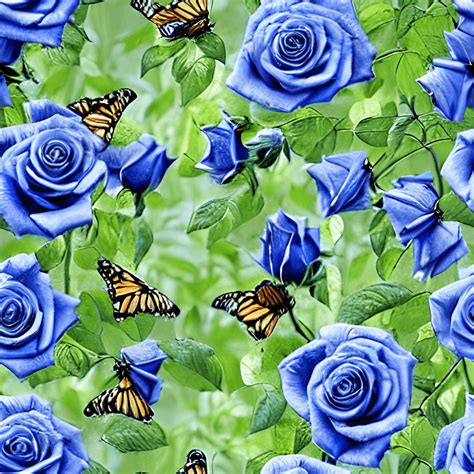 Fleurs bleues et papillons fête mamans