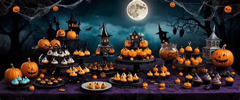 Table Halloween avec bonbons colorés