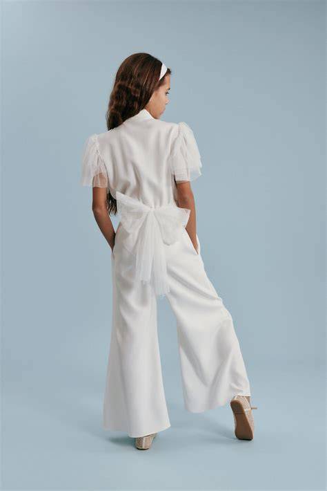 Combinaison blanche fille communion