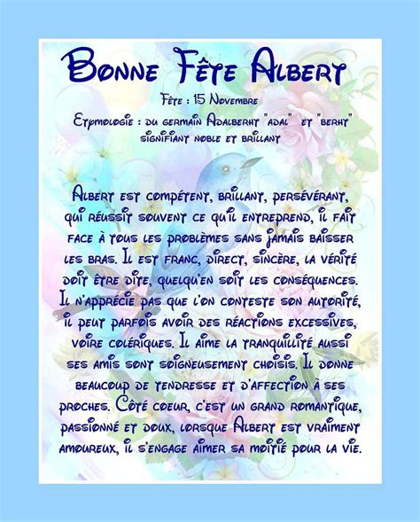 Carte virtuelle bonne fête Albert