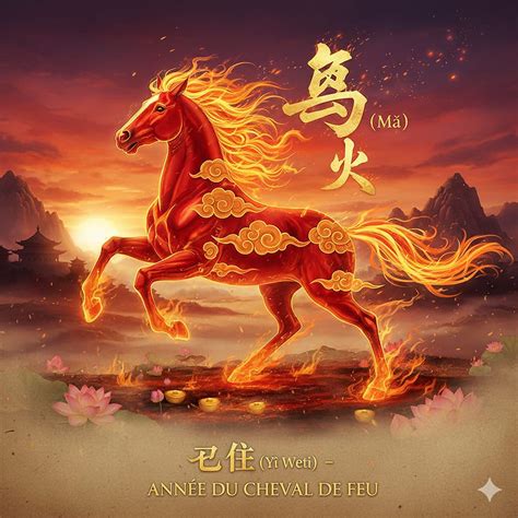 Cheval de feu chinois décoratif