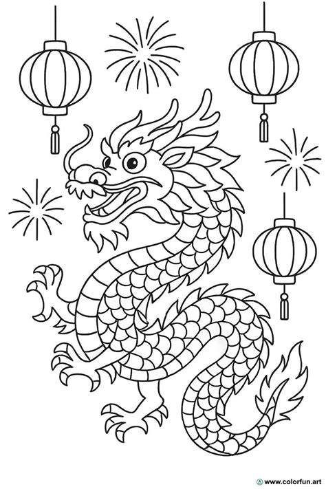 Coloriage cheval dragon zodiaque chinois