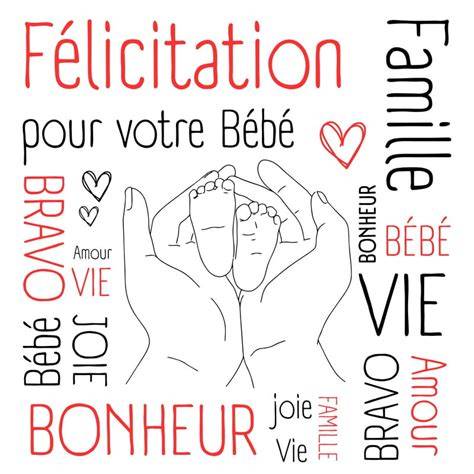 illustration carte félicitations naissance motif floral