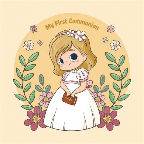 enfant communion dessin humoristique élégant