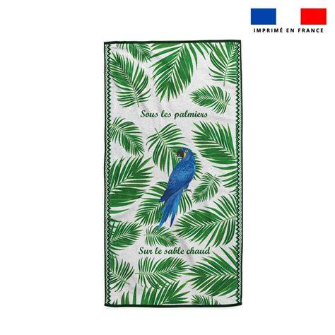 Serviette bicolore feuille tropicale