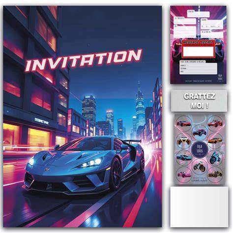 Carte invitation drone et voiture