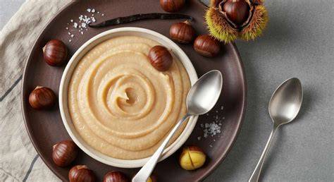 Purée de marrons et risotto Saint-Jacques