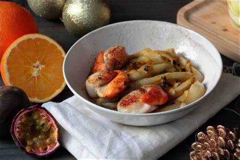 Endives confites et purée pour Saint-Jacques