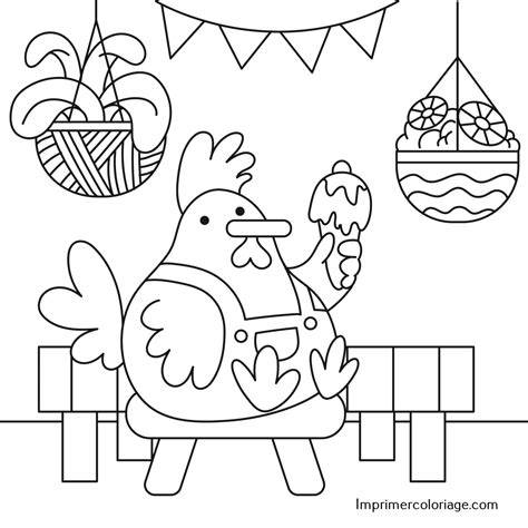 Enfant coloriant une poule de Pâques