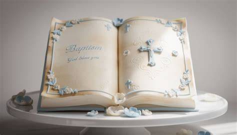 Gâteau livre ouvert pour baptême