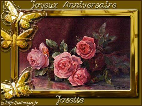 Carte anniversaire fleurie pour Josette